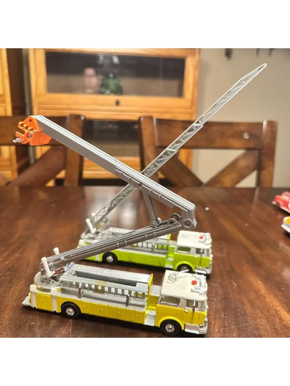 Two Playart GATA Die Cast Fire Engines Green & Yellow